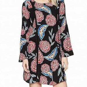 New NWT Roxy | East Coast Dreamer Black & Red Rose Print Boho Floral Dre…